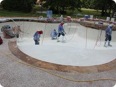 Pebble Tec being applied 